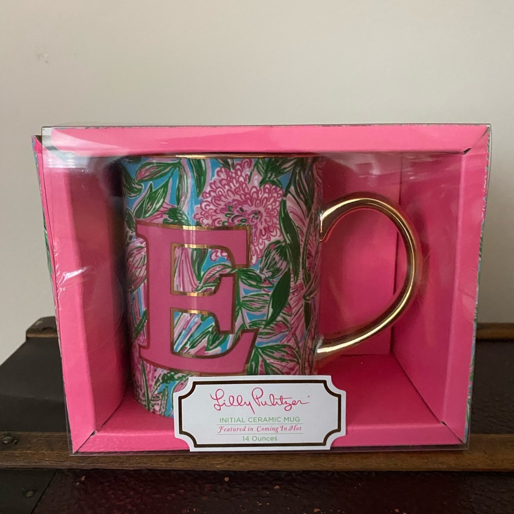 Lilly Pulitzer “E” Letter mug